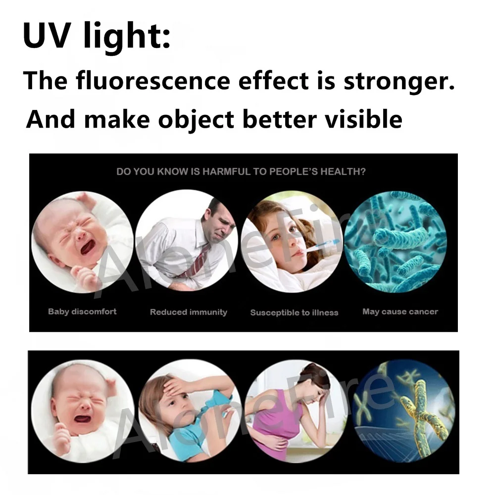 Alonefire G700 Zoom LED UV Light Flashlight 395nm adhesive curing Home Travel safety UV Detection Torch Lamp 18650 AAA battery