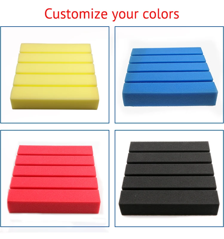 Black fire retardant soundproofing tiles high density music recording studio foam polyester soundproof acoustic foam panels