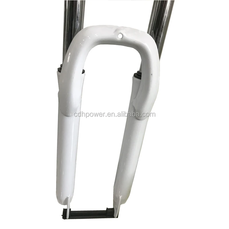 Double crown bicycle front suspension fork/white