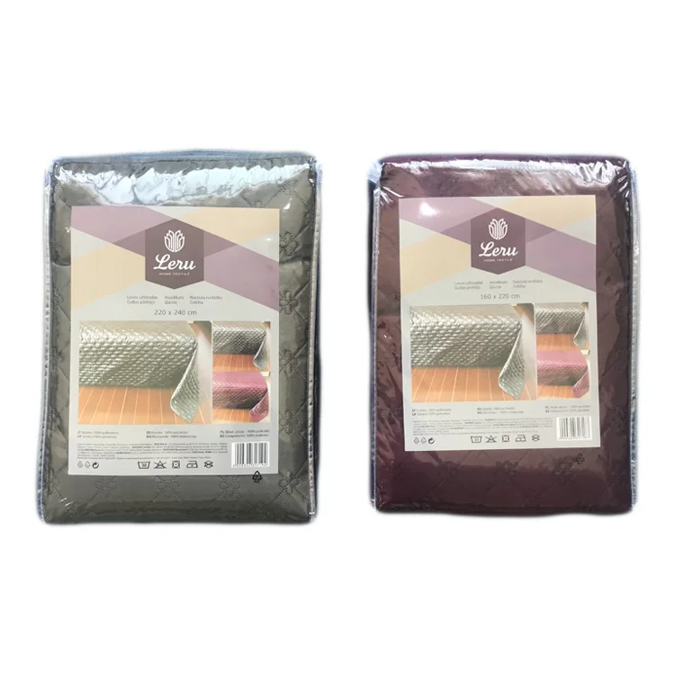 Solid Ultrasonic Quilt Set Multi Color patchwork Embossed Microfiber Bedspread with Border