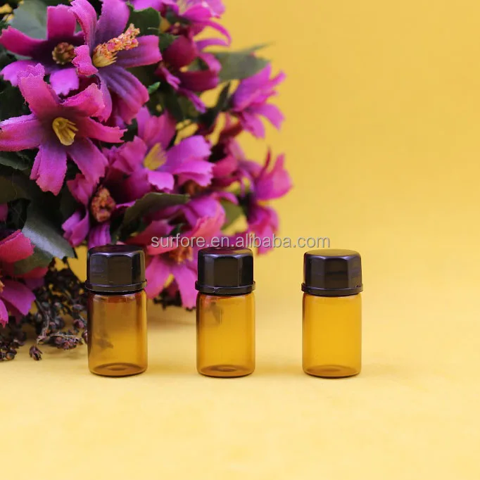 2ml brown test tube glass vial  with plastic plug     amber glass apothecary vials    essential oil glass vials