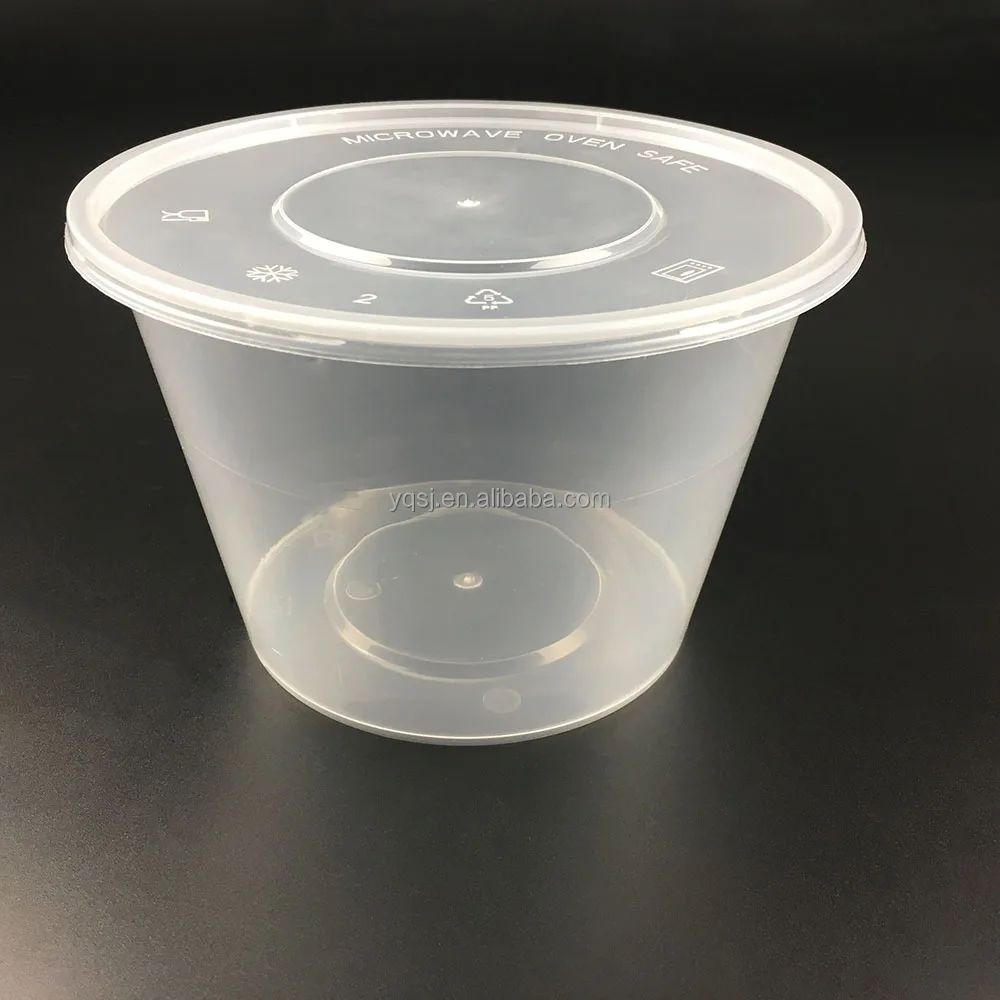 disposable plastic 1750ml / 60oz microwave food / fruit / pasta containers with company names in lids