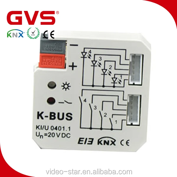 Hot Sales GVS Smart Home Building K-bus KNX/EIB Intelligent Home and Building Controlling System KNX Universal Interface 4-Fold