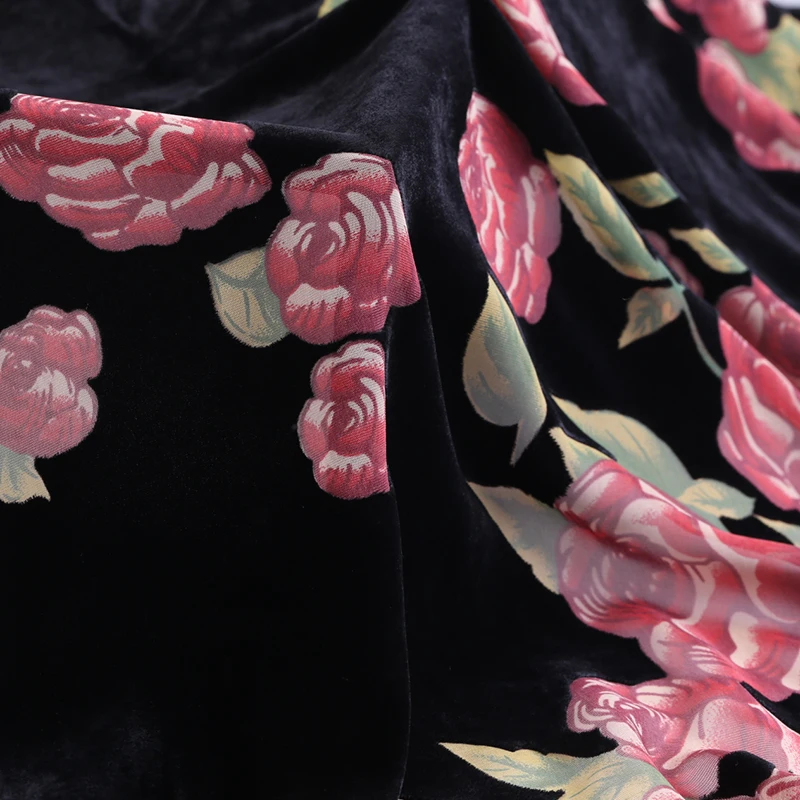 printed  Burnout Silk Velvet Fabric
