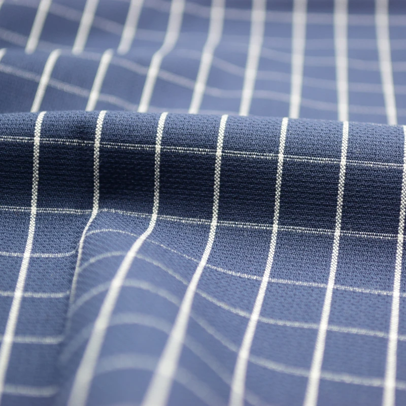 New Fashion Cotton Yarn Dyed Jacquard Windowpane Check Plaid Shirt Fabric