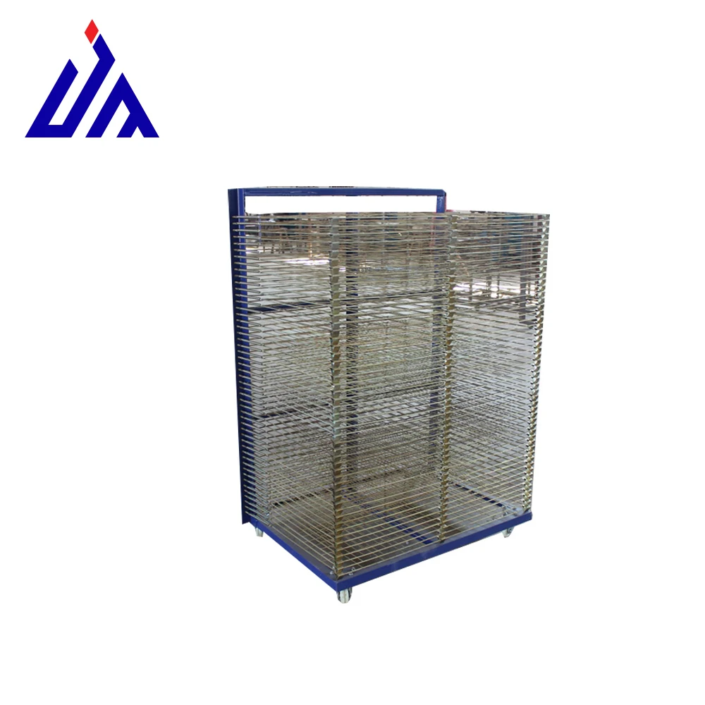 China manufacturer stainless steel tray trolley, tray rack trolley in screen printing with factory price