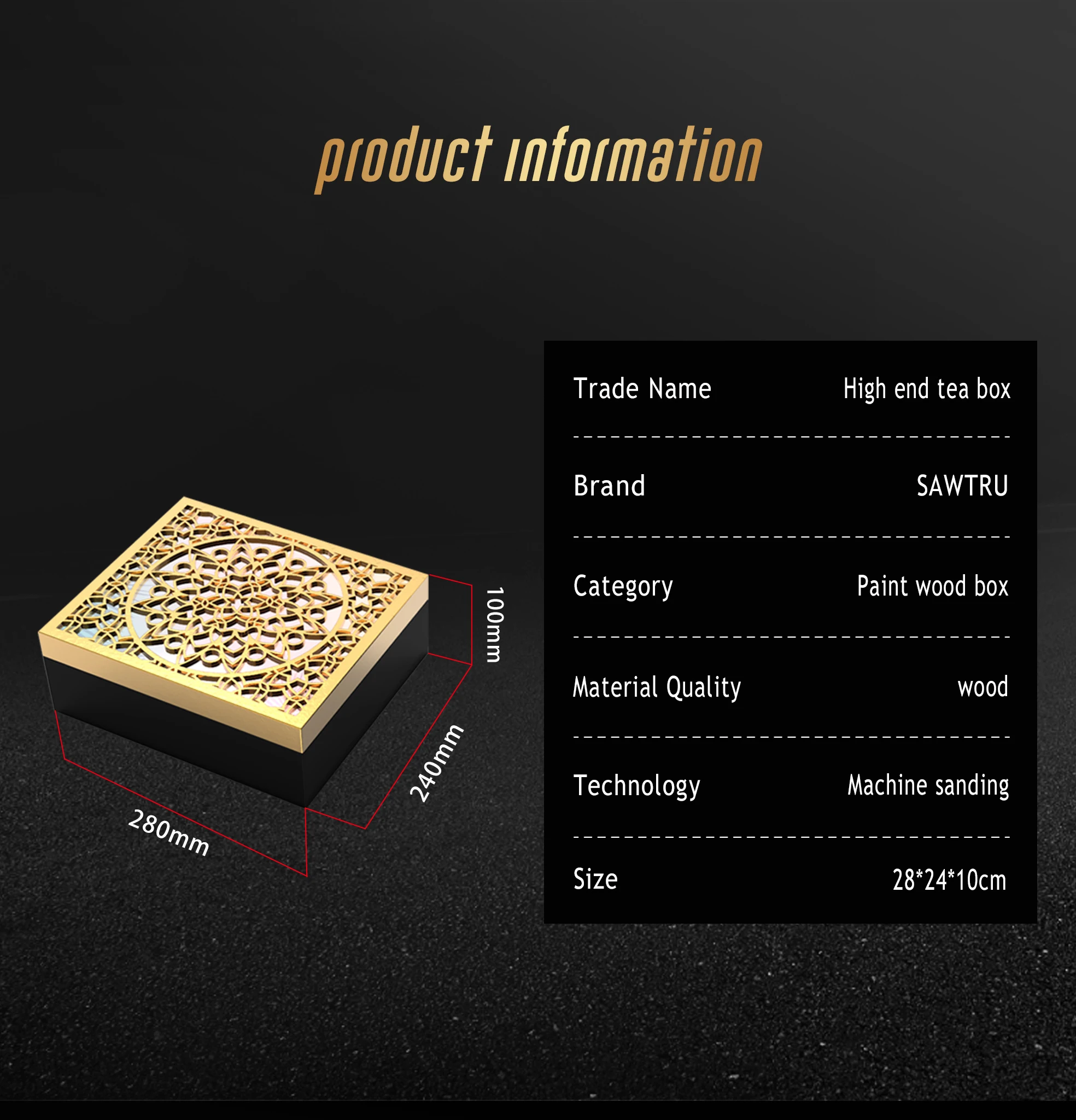 Роскошная деревянная лазерная гравировка Золотая фольга чайная коробка с бархатной подкладкой небольшие перегородки отделения сертификатом
