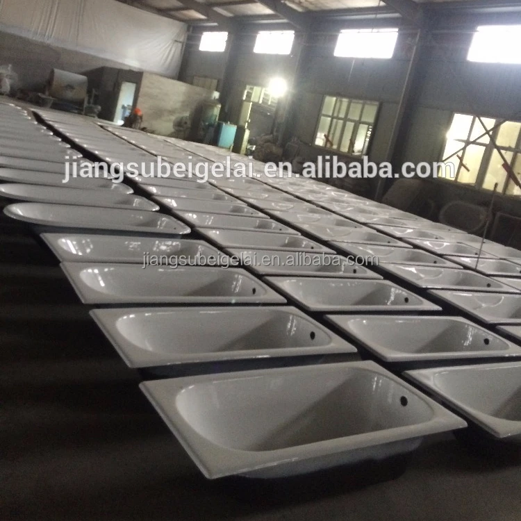 simple style enameled cast iron bath tub built-in bath