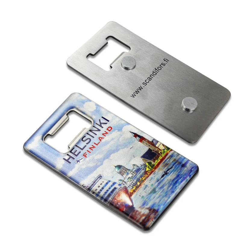 Cheap personalized custom metal fridge magnet logo beer bottle opener with