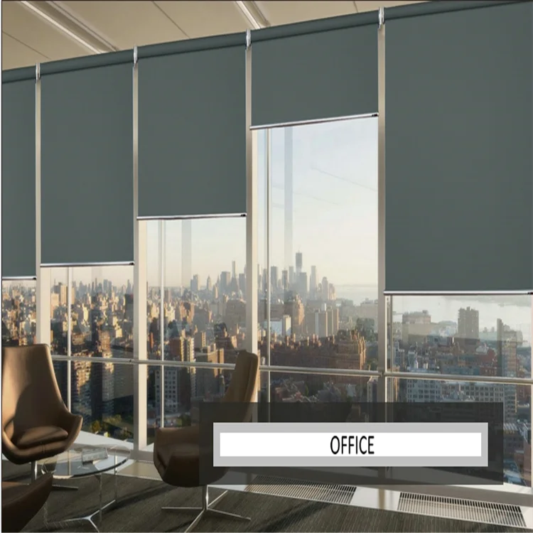 fire proof  polyester fabric manual  roller window blinds