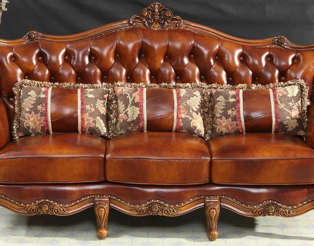 2250mm beautiful leather chestnut colour buy sofa from china