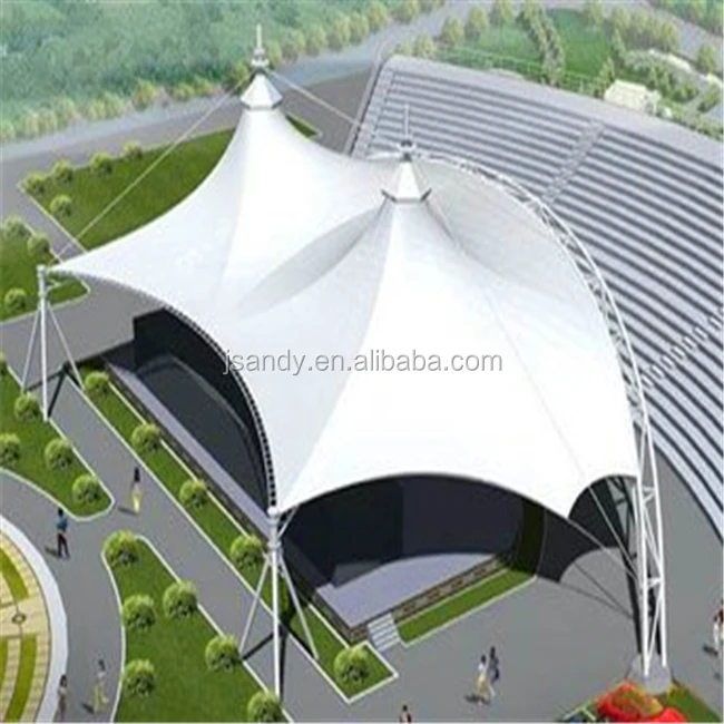 
New design PTFE Tension membrane and pvdf roof system & PVC tensile membrane structure 