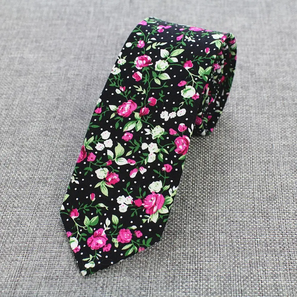 
Business Men Cotton Tie Floral Printing Necktie Suit Wedding 