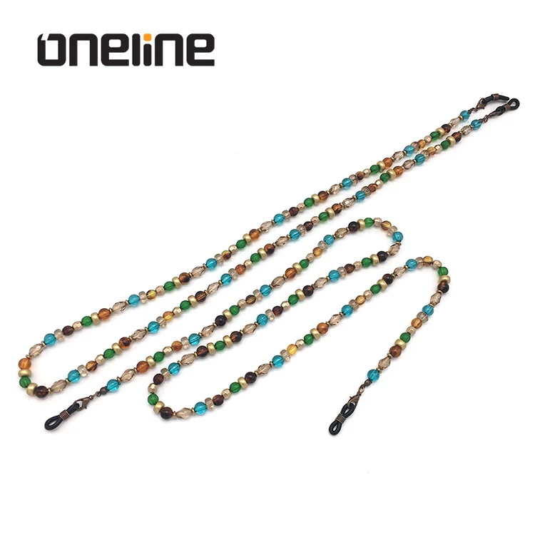 Colored Beaded Eyeglasses Chain Eye-wear Colorful Bead Chain