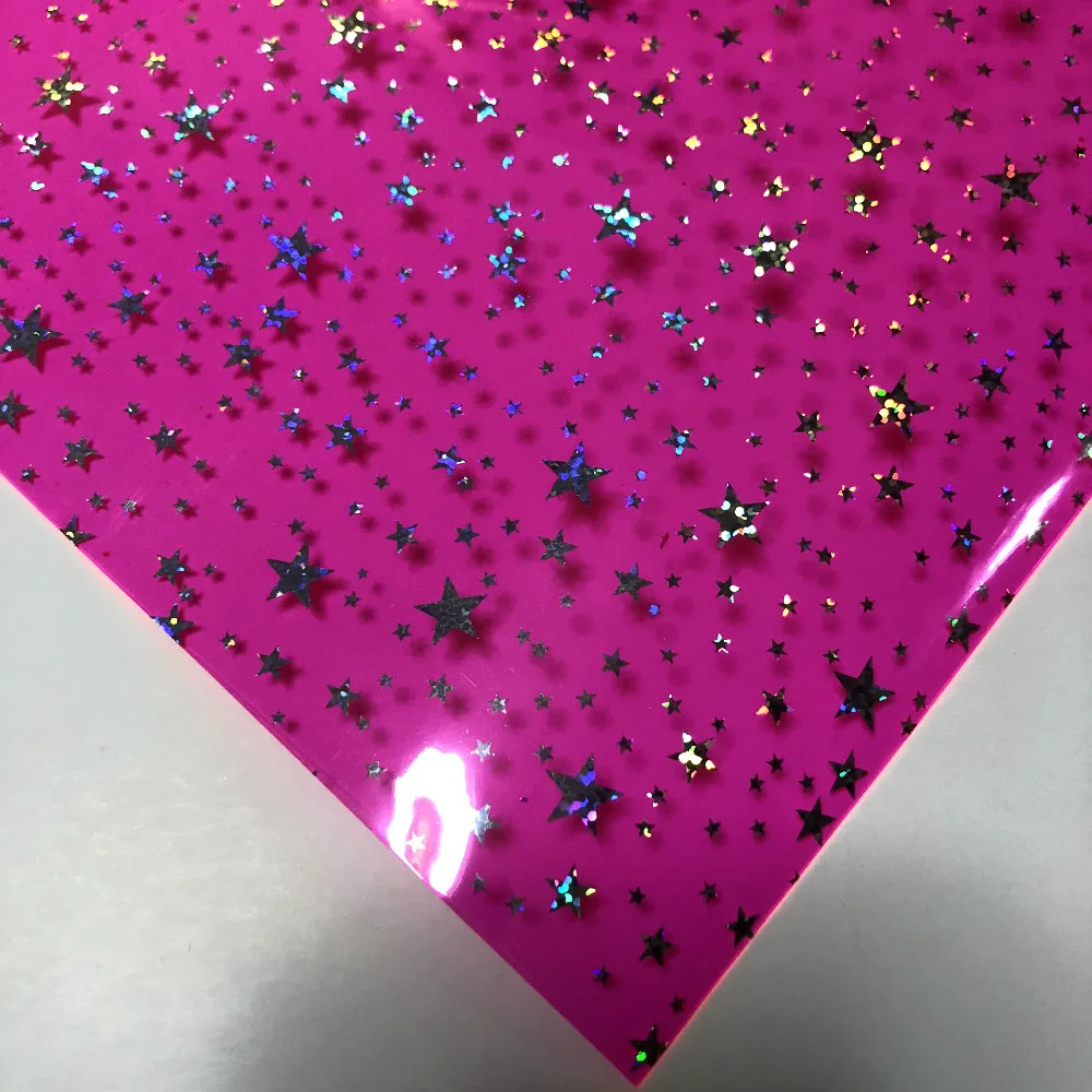 
factory wholesale price star transparent pvc film for making pen bags and notebook cover 