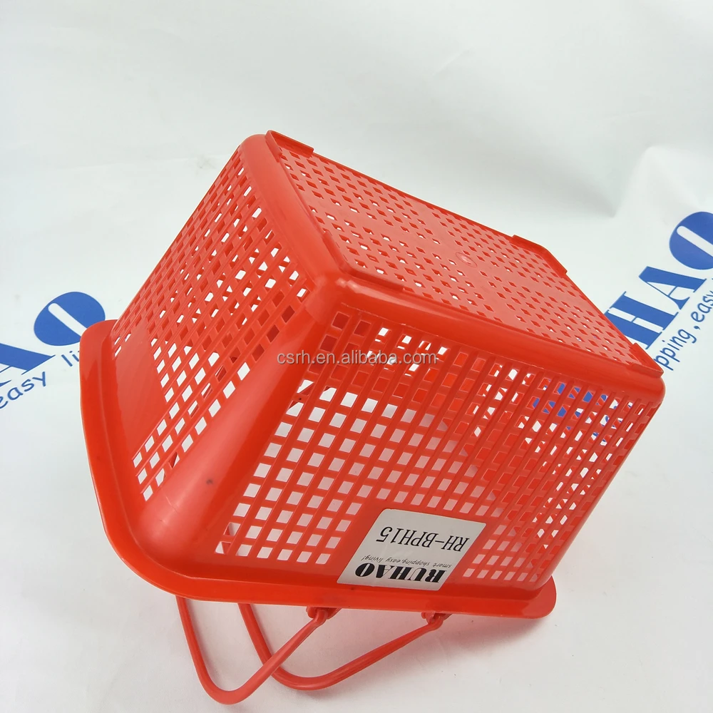 RH-BPH15 350*255*200mm 15L Mini Basket Red Color Small Plastic Shopping