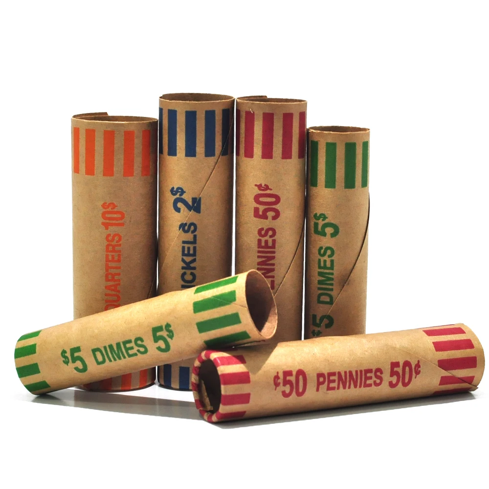 Предварительно формованные обертки для монет из крафт-бумаги