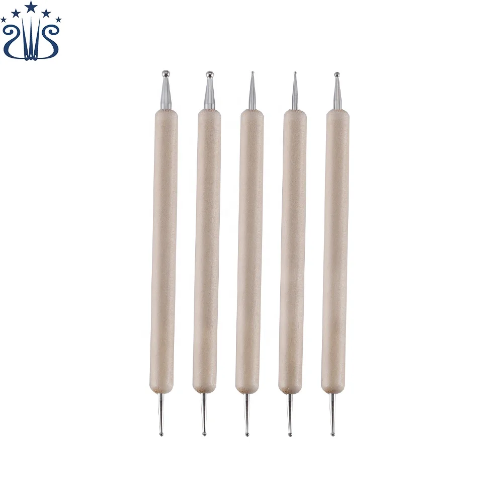 5 шт./набор, деревянные точечные ручки с двойной головкой