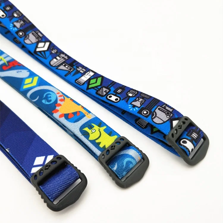 Custom Printed Elastic Band Polyester Headlamp Strap With Adjustable Buckle For Outdoor Activities