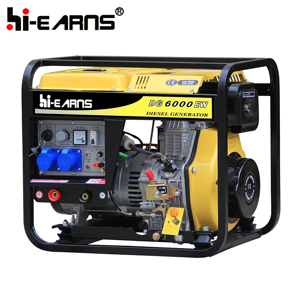 Однофазный портативный дизельный сварочный генератор для машины, 2 кВт, 180 А, 50 Гц, 60 Гц