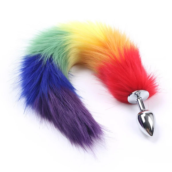 40cm adult toy colorful dog fox horse tail anal plug for women