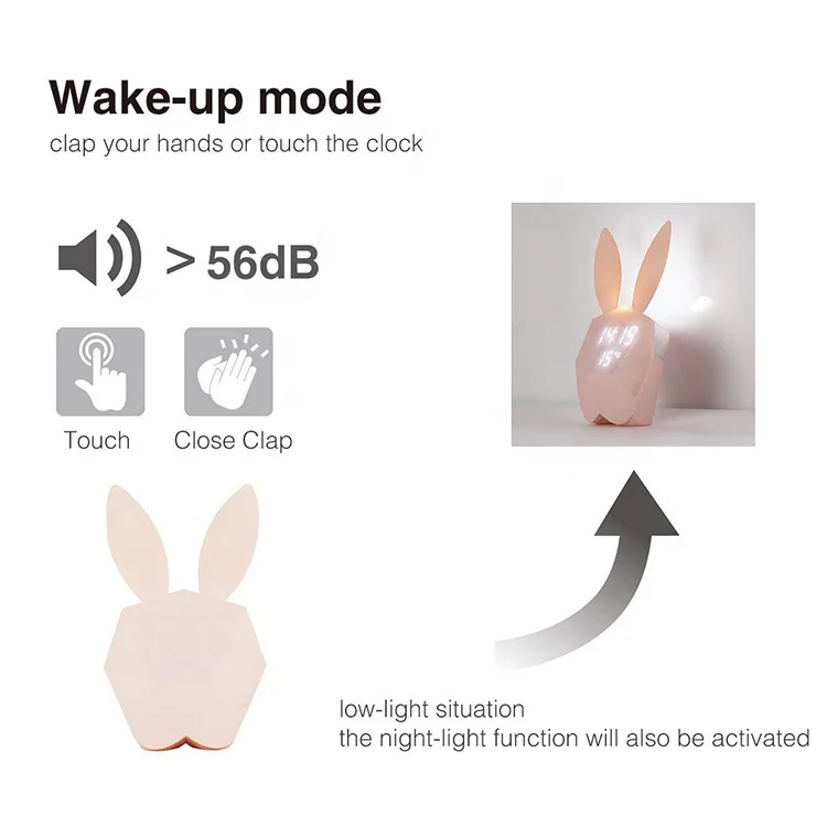ABS new design usb charge various ringtones bunny led night light