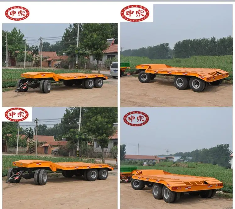 tractor transporter 25 ton three axle flatbed excavator full trailer