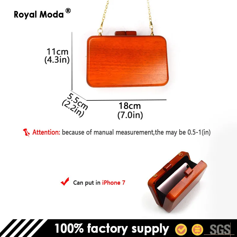 
Rectangular Wooden Cluth Bag for Ladies Evening Handbag 