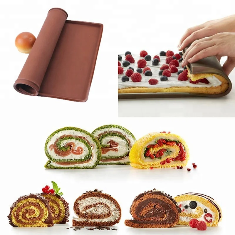 
Food Grade promotional non-stick silicone Swiss cake roll baking molds 