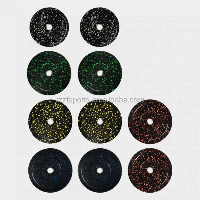 
fitness color fleck hitemp bumper plates 