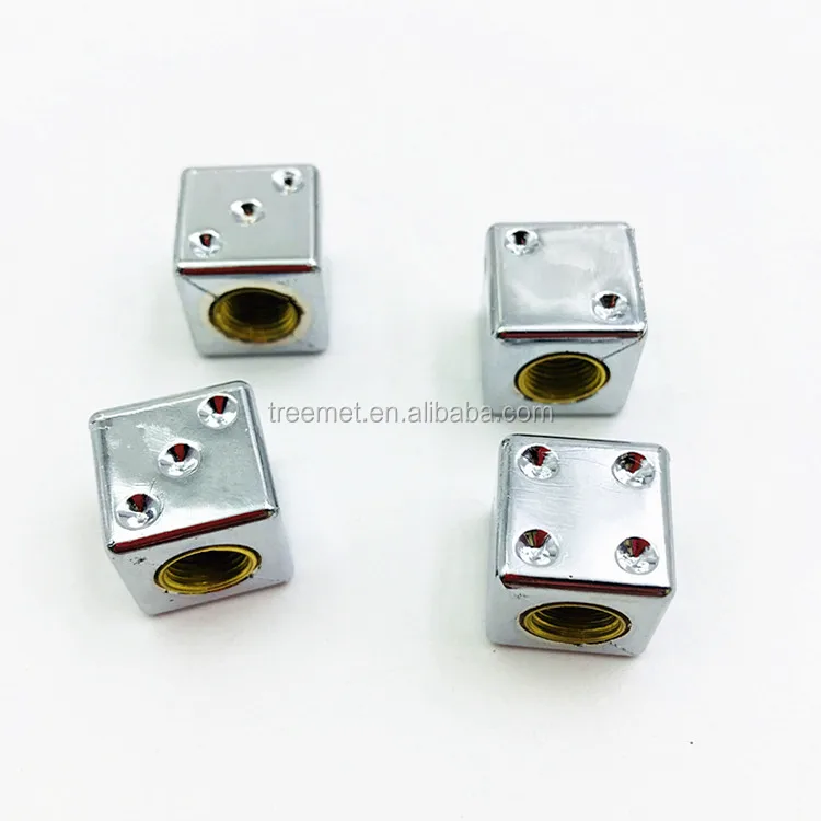 
Chrome Dice Tire Tyre Valve Caps for Bike Auto Truck Tire Valve Dust Cap 