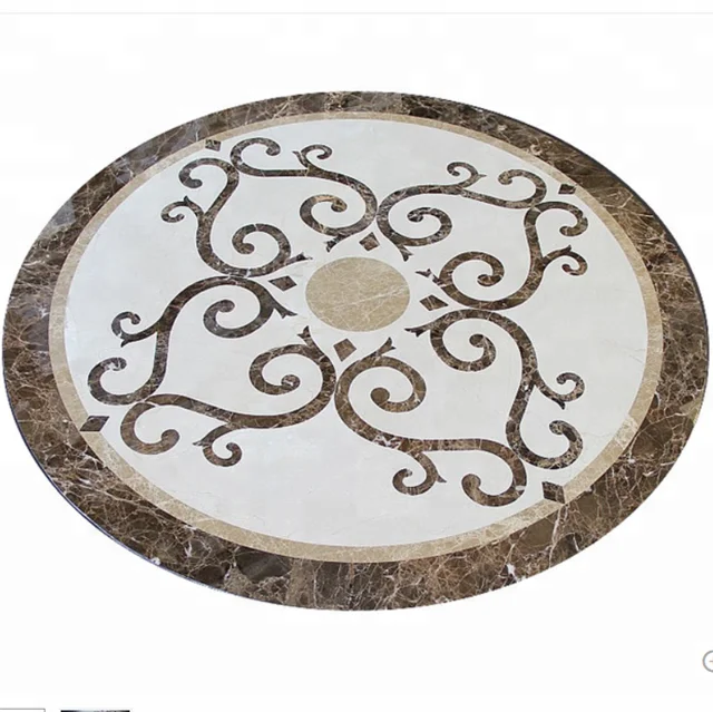 Royal Round Wooden Laminate Flooring Medallions With Art Parquet Border