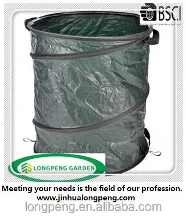 PE Pop Up Collapsible Garden Waste Bucket,Bin Bag