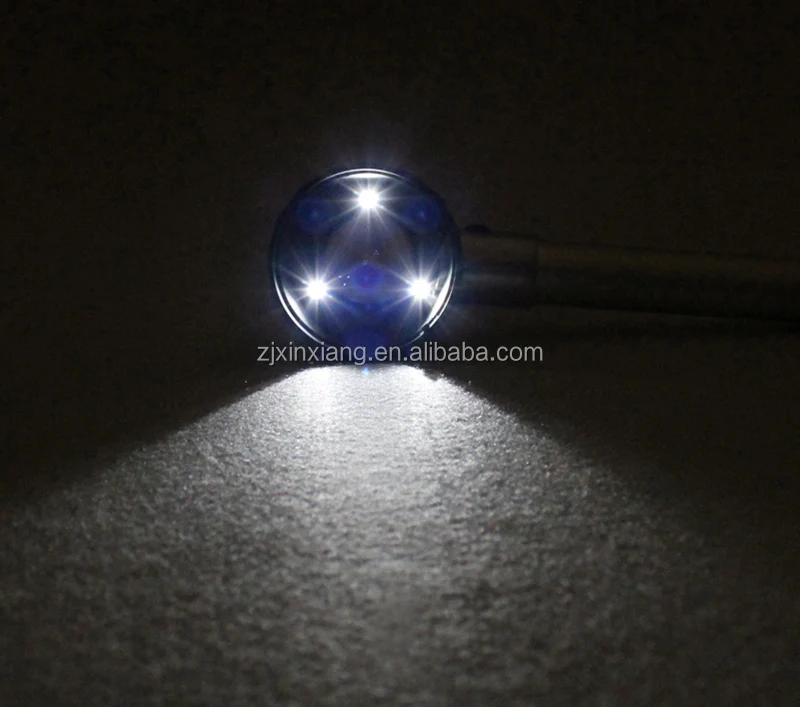 
10X Handheld LED Optical Glass Magnifying Glass with Scale 