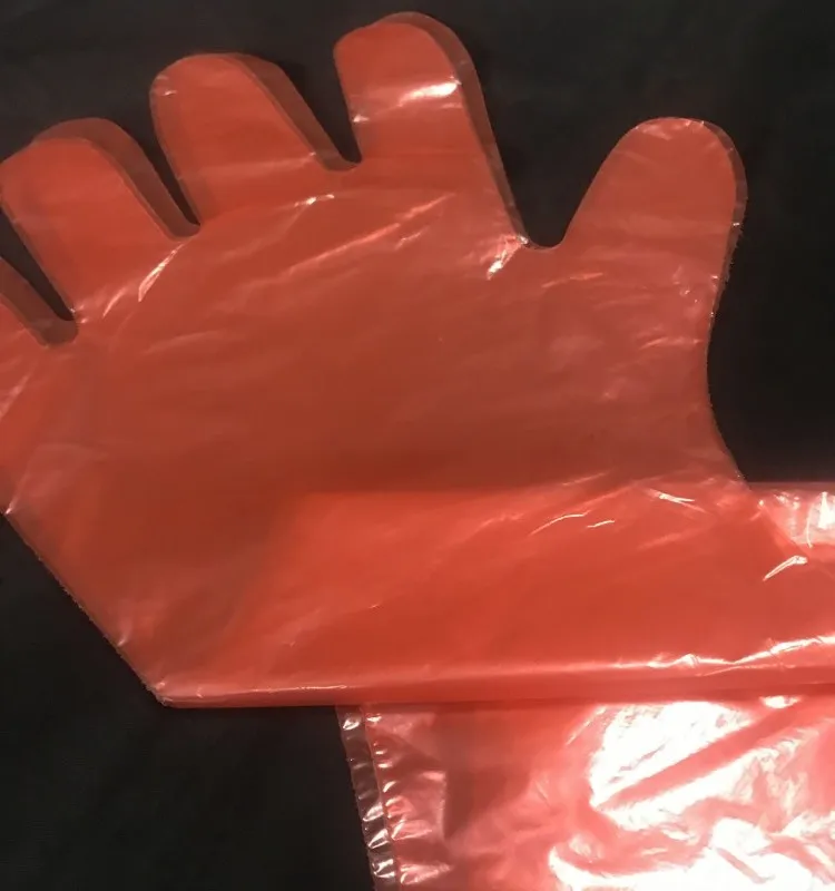 PE Disposable long sleeve glove one time use Plastic VET Long Glove