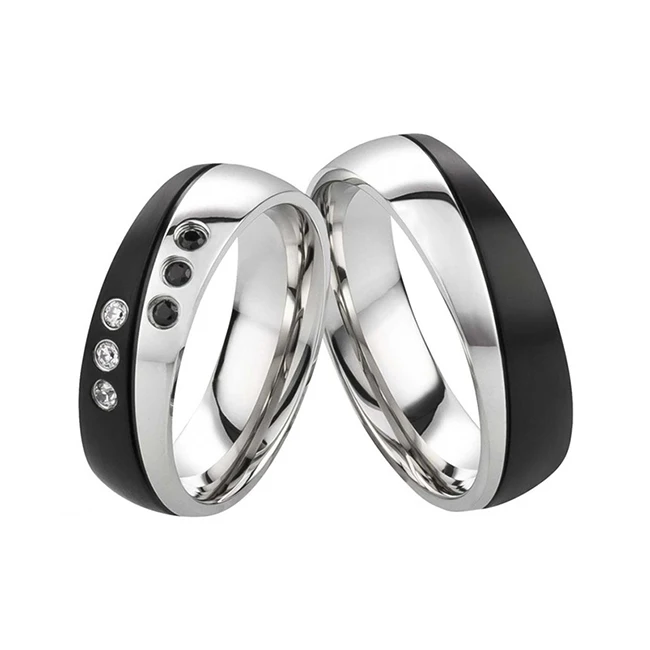 
High quality silver high polished men women custom wedding bands wholesale 