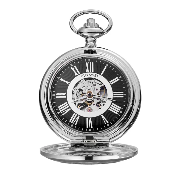 316L stainless steel skeleton case back pocket automatic watches best brand christmas pocket watch