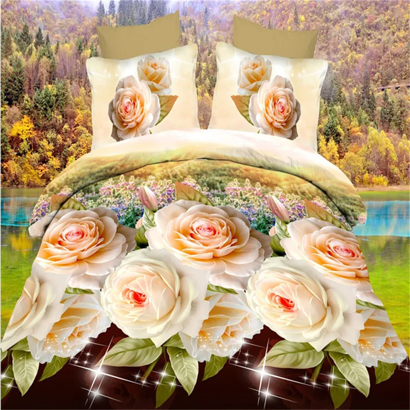 
Home Hotel Textile Supplier Professional 100% Polyester Fabric 3D Printed Hotel Comforter Cover , Bed Linen 