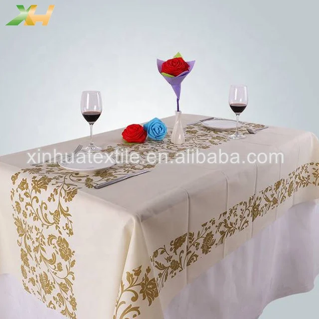 Colorful Eco-friendly Perforated Precut PP Spunbond Non-woven Tablecloth Disposable Table Cloth Covers
