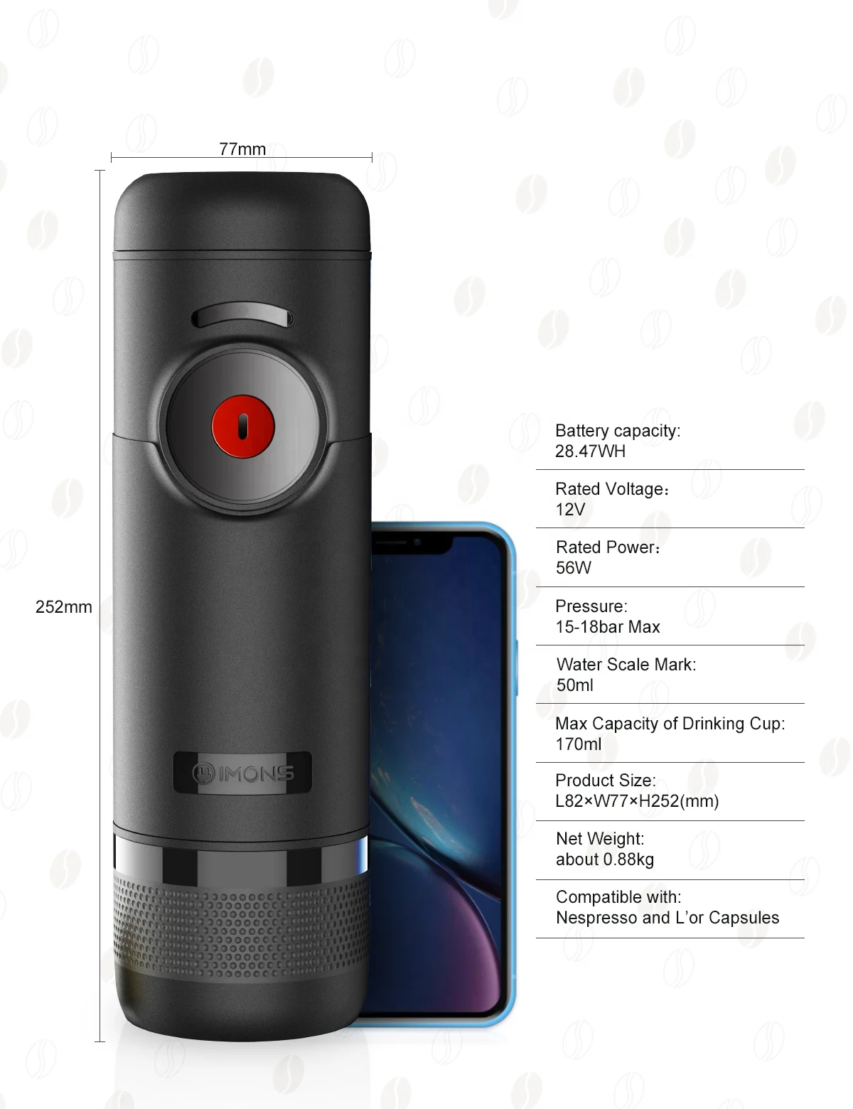 
Hiking portable 12v nespresso capsule espresso coffee machine maker with heater 