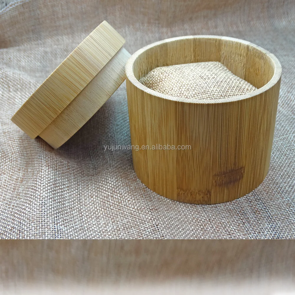 Round Bamboo Wood Gift Box Custom Engraved Laser Your Logo Natural Material Packing Boxes