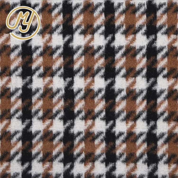 Hot sale woven yarn dyed double sided polyester wool plaid fabric for lady suit