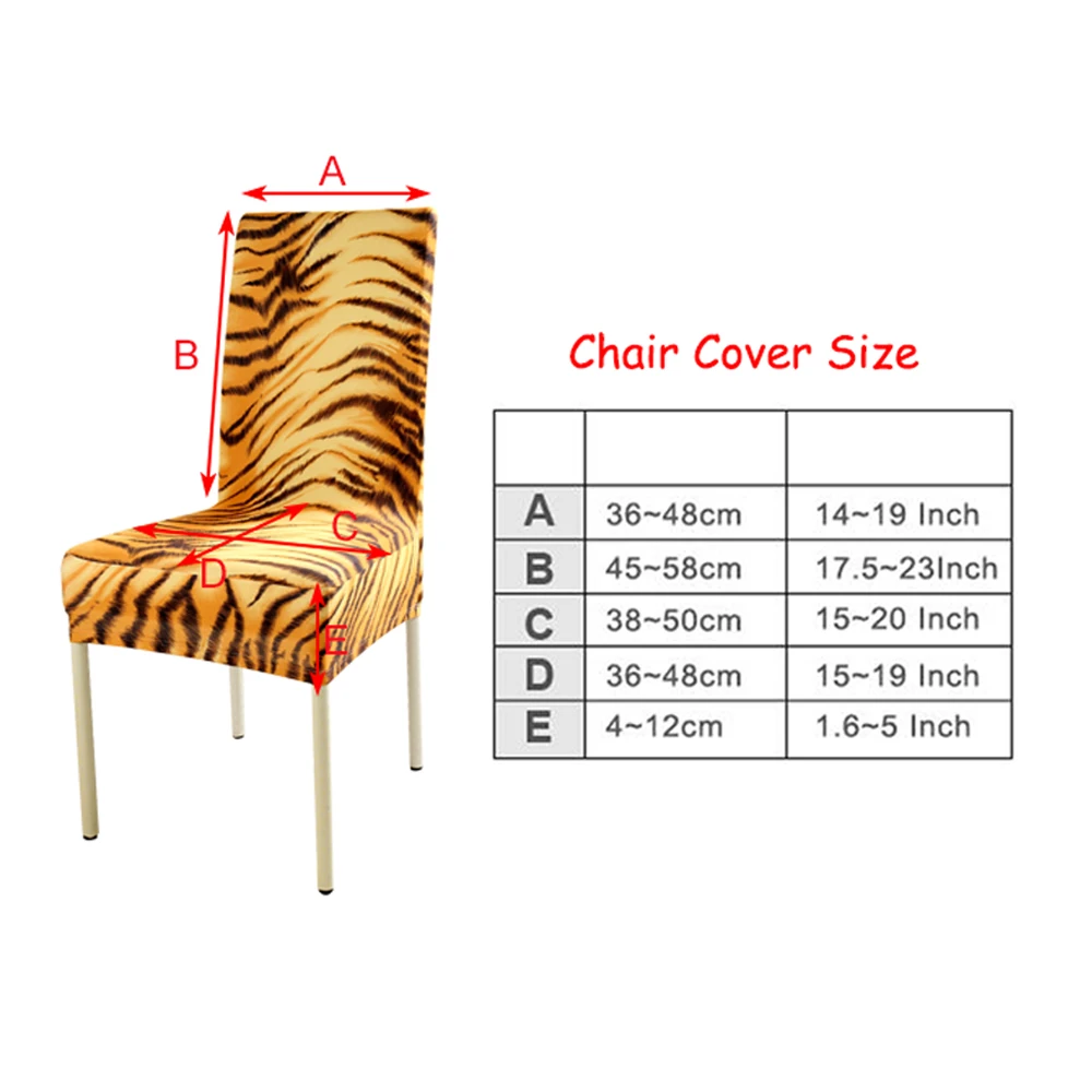 tiger pattern dining chair slipcover  spandex stretch banquet chair cover for hotel restaurant home kitchen