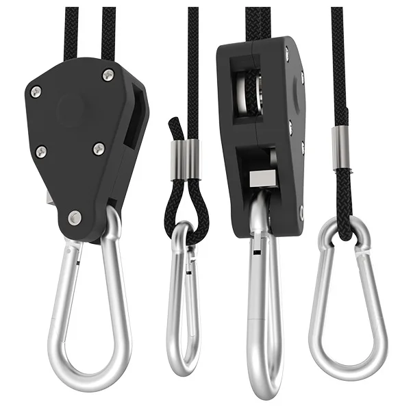 
Adjustable grow light reflector clip hanger rope ratchet 