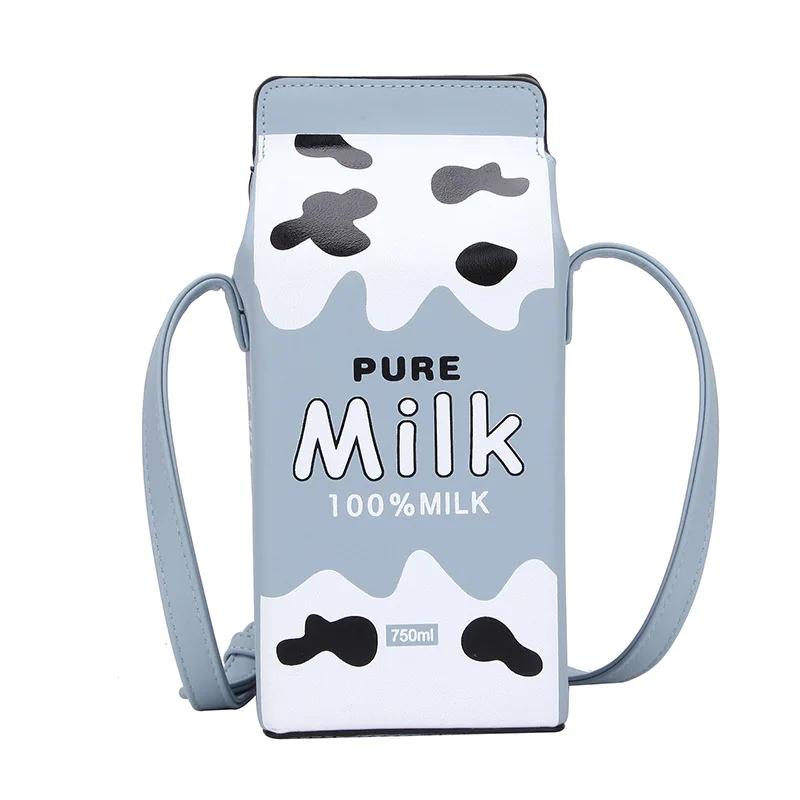 Индивидуальная Женская мини сумка через плечо для телефона, коробка для сока, женские кошельки с молочным мультяшным принтом для женщин