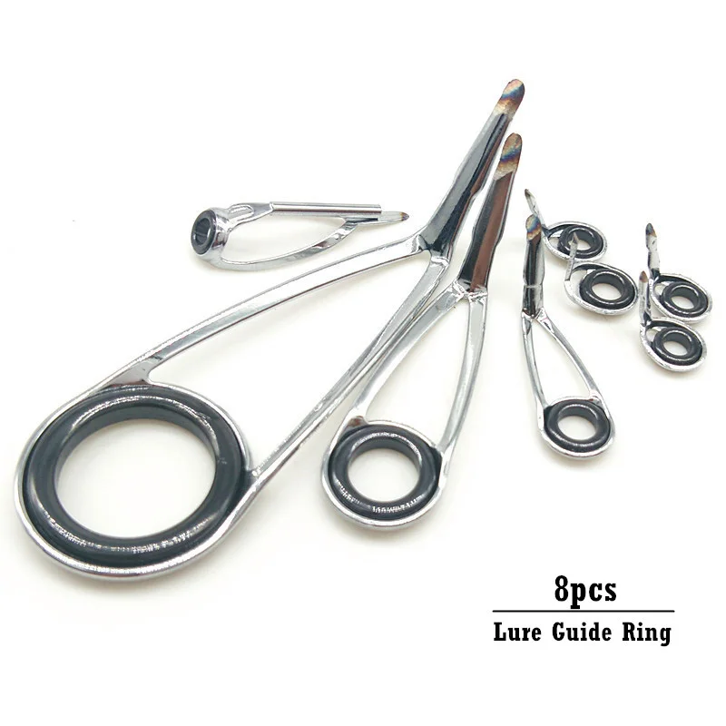 8pcs/set stainless steel frame KL series bracket inside ceramic ring Fishing Rod Guide