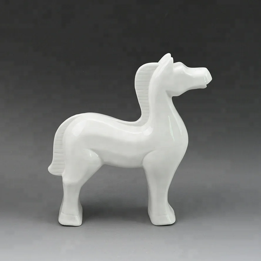 White home decorative custom ceramic animal porcelain horse figurine