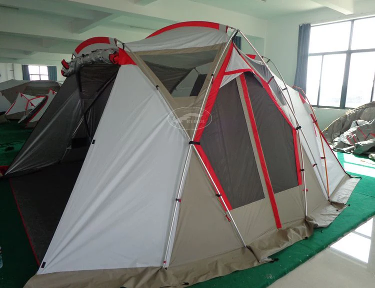 Custom Family Large 4 Season Outfitter Tent Alu Flame Retardant Aluminum Structure Waterproof Wind Resistant Cotton Binding