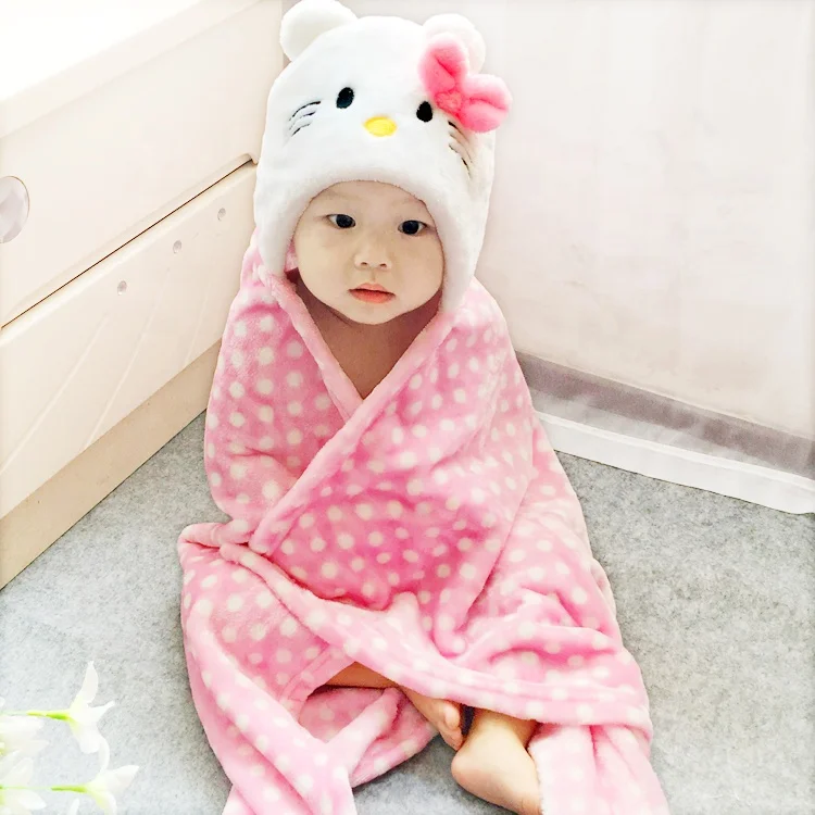 
Lovely Different Styles Wholesale Cheap Flannel Baby Hooded Towel 