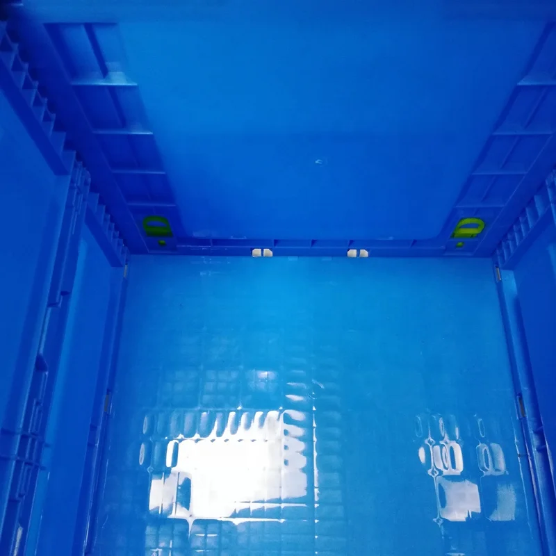 PP Plastic heavy duty folding plastic storage solid box with lid plastic collapsible crates with lid